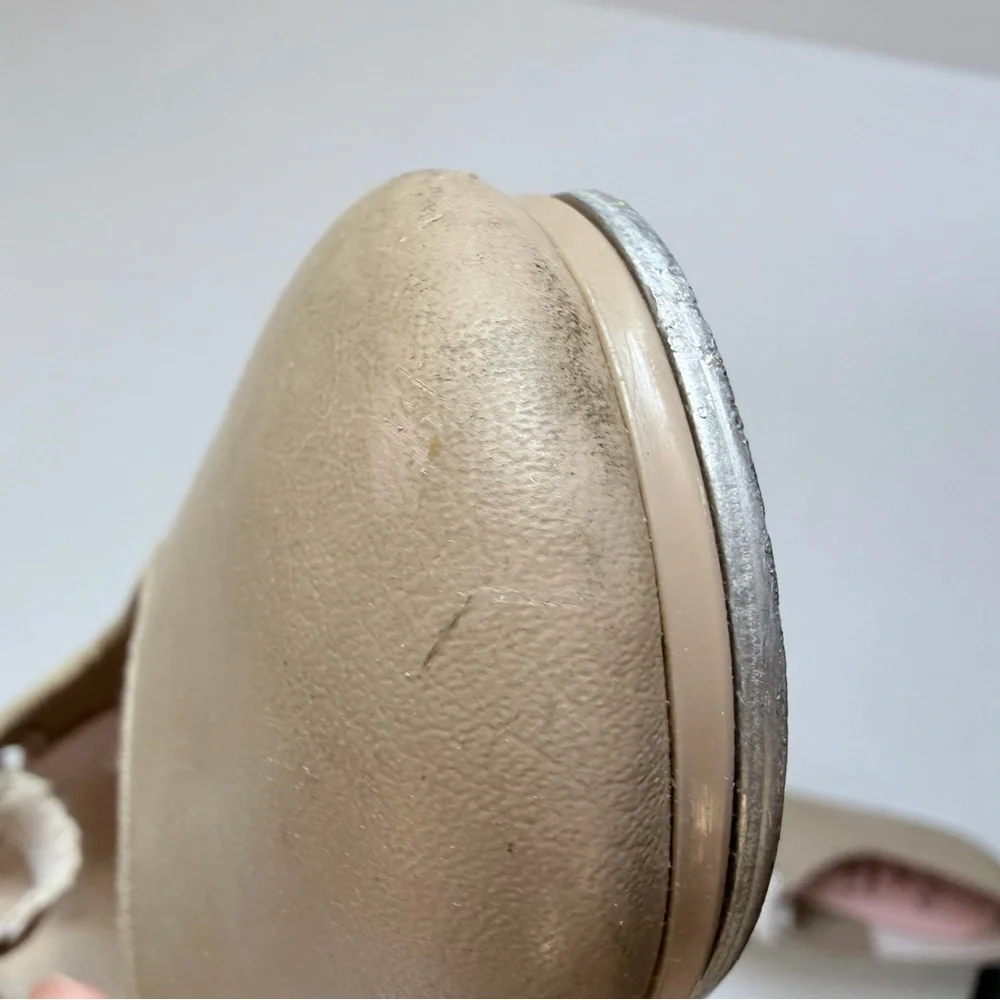 Capezio Kids Beige Shuffle Tap Shoes ~Size 3.5 See Measurements